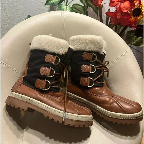 Tory Burch Wool Colorblock Pattern Lace-Up Boots women’s size 10M/40 - Picture 1 of 16